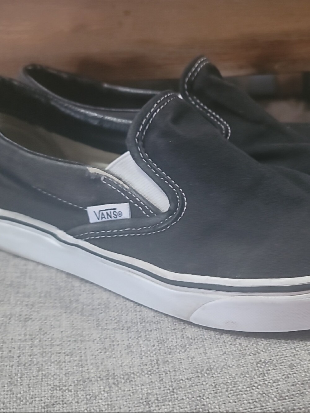 Vans Black Canvas Slip-On Loafers